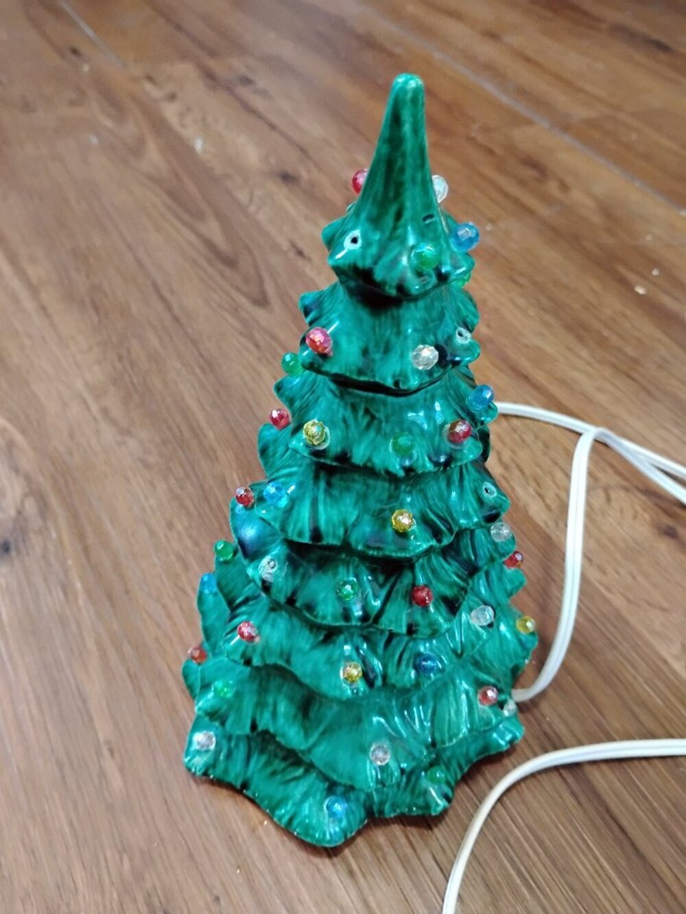 Vintage MCM Ceramic Electric Christmas Tree Lights 8"